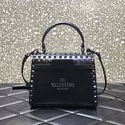 Valentino Silver Rockstud Alcove Grainy Calfskin 0048B Size 20 x 17 x 9 cm - 3