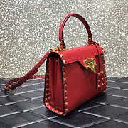 Valentino Rockstud Alcove Grainy Calfskin Handbag Red Size 22 x 17 x 9 cm - 2