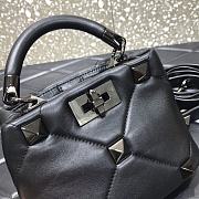 Valentino Enameled Stud The Handle Bag Black Size 20 x 9 x 15 cm - 4