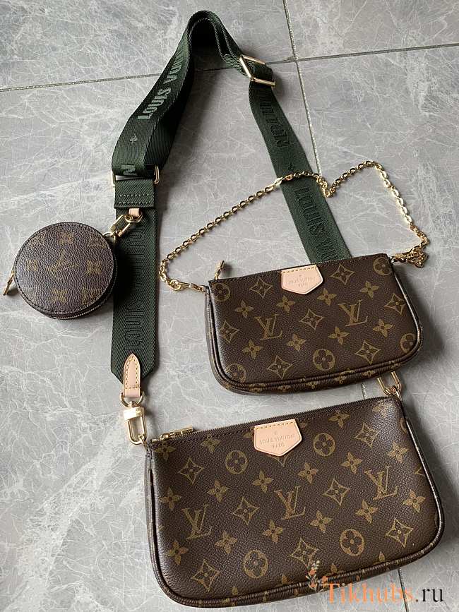 LV Three-Piece Slant Bag Full Green Strap  M44823 - 1