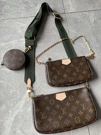 LV Three-Piece Slant Bag Full Green Strap  M44823