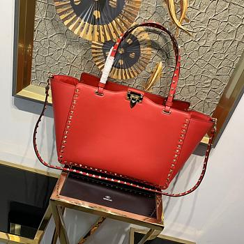 Valentino Tote Gold Stud Orange 0970B Size 33 × 14 × 26 cm