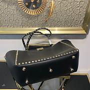 Valentino Tote Gold Stud Black 0970B Size 33 × 14 × 26 cm - 4