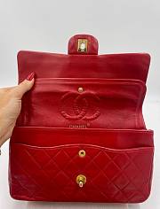 Chanel Lambskin Flap Bag Gold-Tone Metal Red Size 33 cm - 5