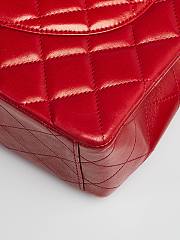 Chanel Lambskin Flap Bag Gold-Tone Metal Red Size 33 cm - 3