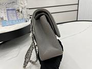 Chanel Flap Bag Silver-tone Metal Caviar Leather Gray 880780 Size 25cm - 6