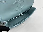 Chanel Flap Bag Silver-tone Metal Caviar Leather Light Blue 880780 Size 25cm - 3
