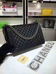 Chanel LeBoy Caviar Handbag Silver Hardware 30cm - 4