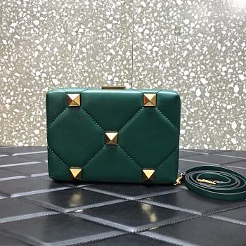 Valentino Roman Stud Green Clutch Size 20 x 5 x 14 cm