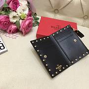 Valentino Rockstud Grainy Calfskin Coin Purse And Cardholder Black Size 13 cm - 5