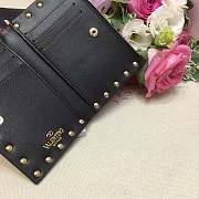 Valentino Rockstud Grainy Calfskin Coin Purse And Cardholder Black Size 13 cm - 3