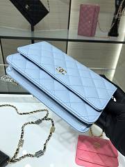 Chanel WOC Caviar AP2400 Blue Size 19 cm - 4