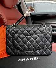 Chanel Caviar Flap Bag Black Silver Hardware Size 23cm - 2