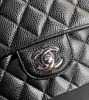 Chanel Caviar Flap Bag Black Silver Hardware Size 23cm - 4