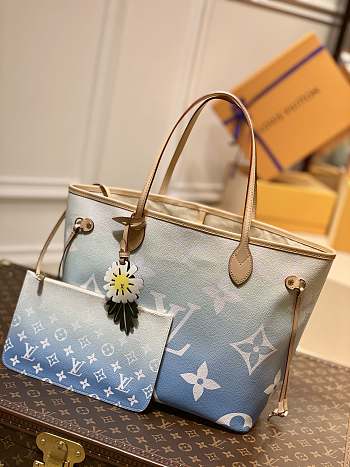 LV NEVERFULL Medium Handbag Blue M45678 Size 32x29x17cm