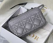 Dior Caro Black Hardware in Grey 25x 15.5x 8 cm - 5