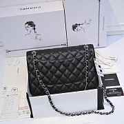 Modishbags Flap Bag Caviar in Black 30cm with Silver Hardware - 3