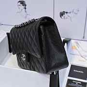 Modishbags Flap Bag Caviar in Black 30cm with Silver Hardware - 2