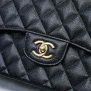 Modishbags Flap Bag Caviar in Black 30cm with Gold Hardware - 2