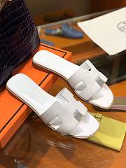 Hermes White Slippers  - 1