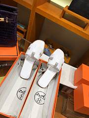 Hermes White Slippers  - 4