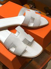 Hermes White Slippers  - 2