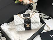 Chanel Flap Bag Black White Gold Hardware 20cm - 1