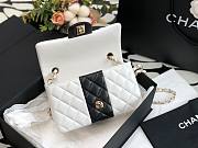 Chanel Flap Bag Black White Gold Hardware 20cm - 3