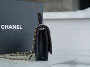 Chanel Handle WOC Black Silver Hardware 19.2x12.3x3.5cm - 6