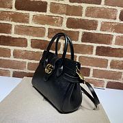 Gucci Handle Bag With Double G Black 25x19x11cm - 4