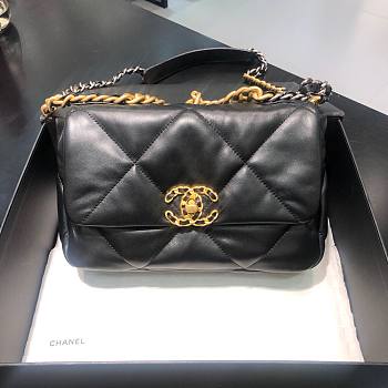 Chanel 19 Flap Bag Black Gold Hardware 26cm