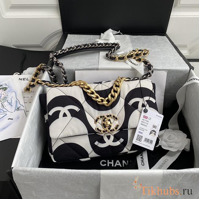 Chanel 19 Black and White Fabric 26cm - 1