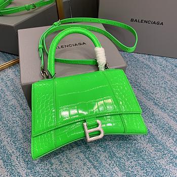 Balenciaga Hourglass Crocodile Green 23cm