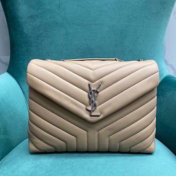 YSL Loulou Beige Silver Hardware 31x10x23cm