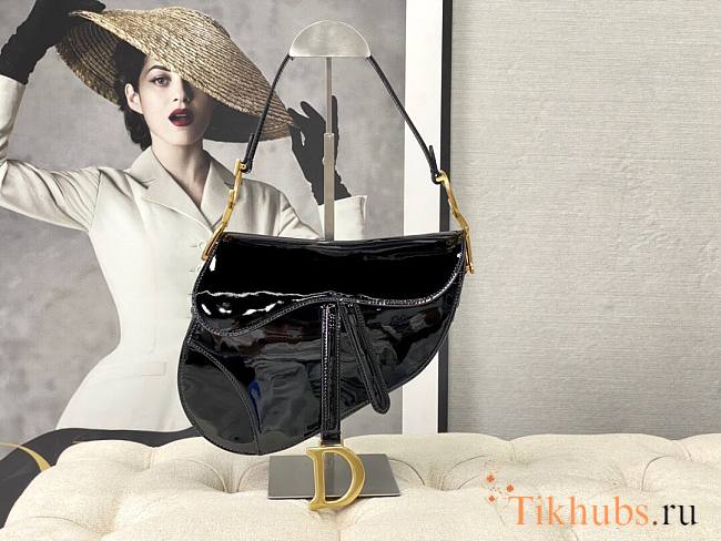 Dior Saddle Black Patent 25x6x20cm - 1