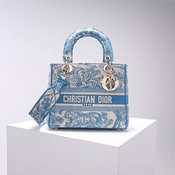 Dior Lady D-lite Blue 24x20x11cm