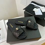 Chanel Black Turnlock Slide - 1