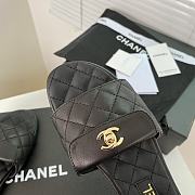 Chanel Black Turnlock Slide - 3