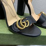 Gucci Black Leather Sandal 10cm - 4