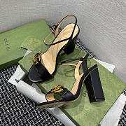 Gucci Black Leather Sandal 10cm - 3