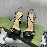 Gucci Black Leather Sandal 10cm - 2