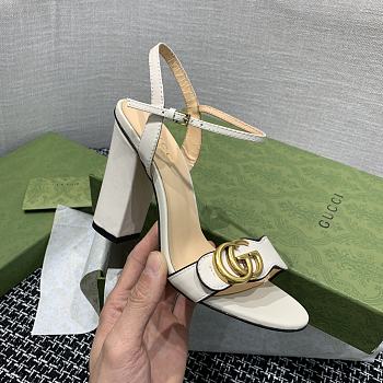 Gucci White Leather Sandal 10cm