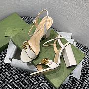 Gucci White Leather Sandal 10cm - 5