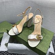 Gucci White Leather Sandal 10cm - 4