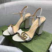 Gucci White Leather Sandal 10cm - 3