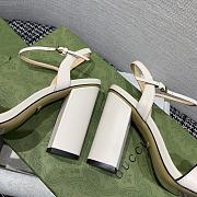 Gucci White Leather Sandal 10cm - 2