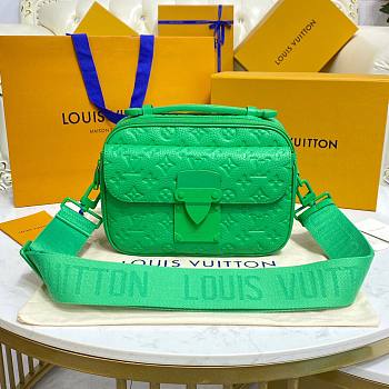 LV S Lock Messenger Green Bag 22x18x8cm