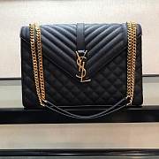 YSL Envelope Large Black Cavier Gold Hardware 31x21x8cm - 1