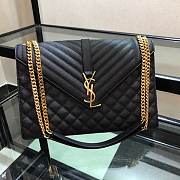 YSL Envelope Large Black Cavier Gold Hardware 31x21x8cm - 4