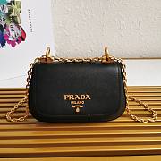 Prada Saffiano Leather Shoulder Bag Black 22x14x6.5cm - 1